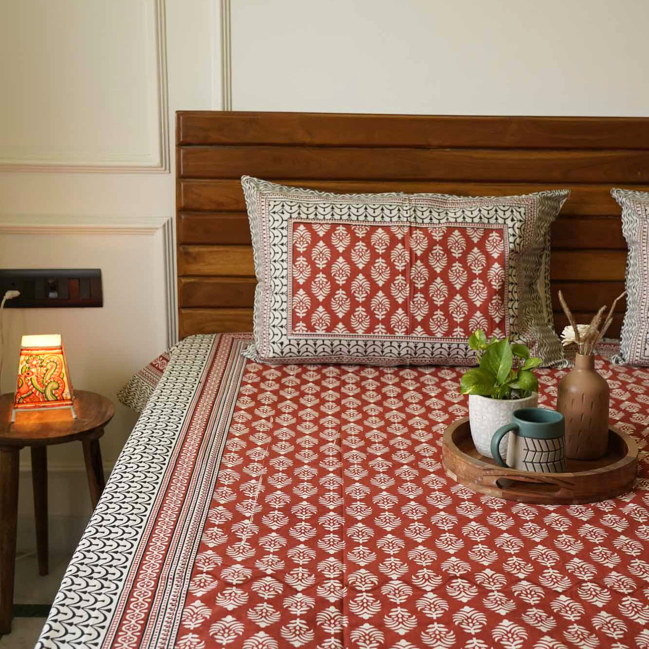 Terracotta - Flat/Fitted Bedsheet (90x108 Inches)