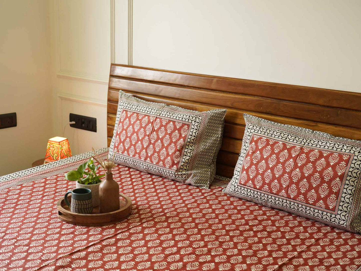 Terracotta - Flat/Fitted Bedsheet (90x108 Inches)
