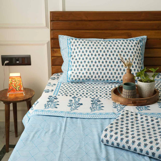 Pair of Single Bed Reversible Mul Dohar - Orchid