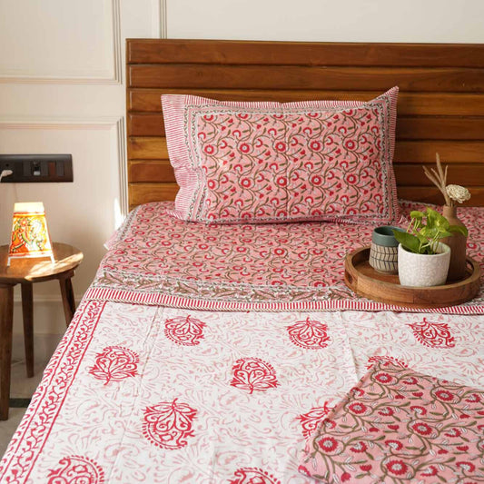 Pair of Single Bed Reversible Mul Dohar - Jugni