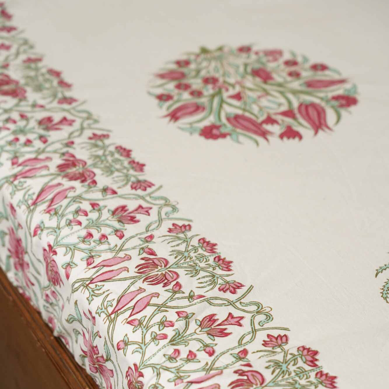 Ananta - Pink - Flat I Fitted Bedsheet (100x108 Inches)