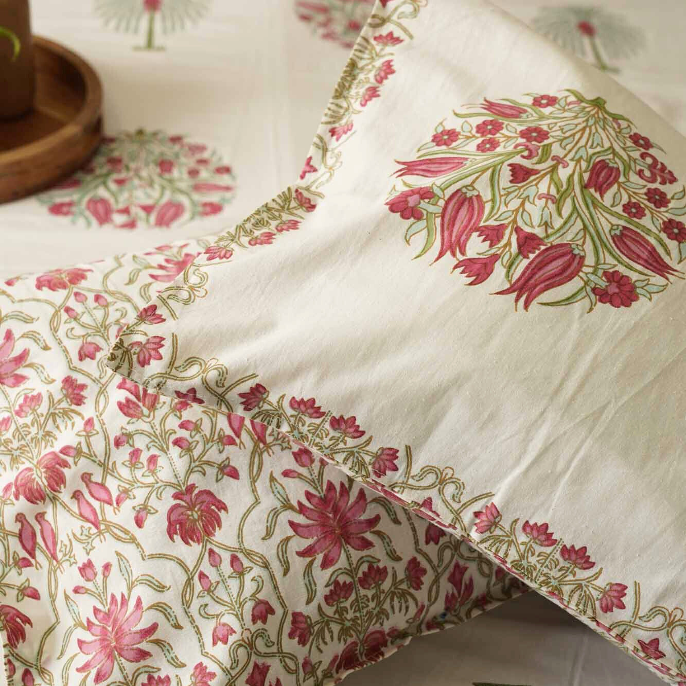 Ananta - Pink - Flat I Fitted Bedsheet (100x108 Inches)