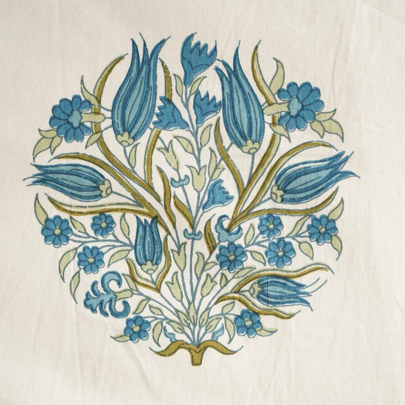 Ananta - Blue - Flat I Fitted Bedsheet (100x108 Inches)