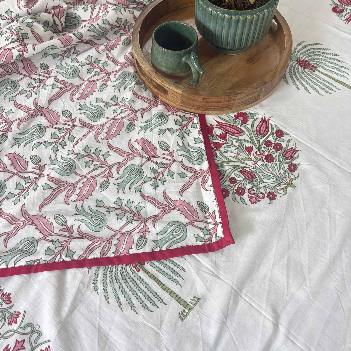 Double Bed Reversible Mul Dohar – Ananta Pink