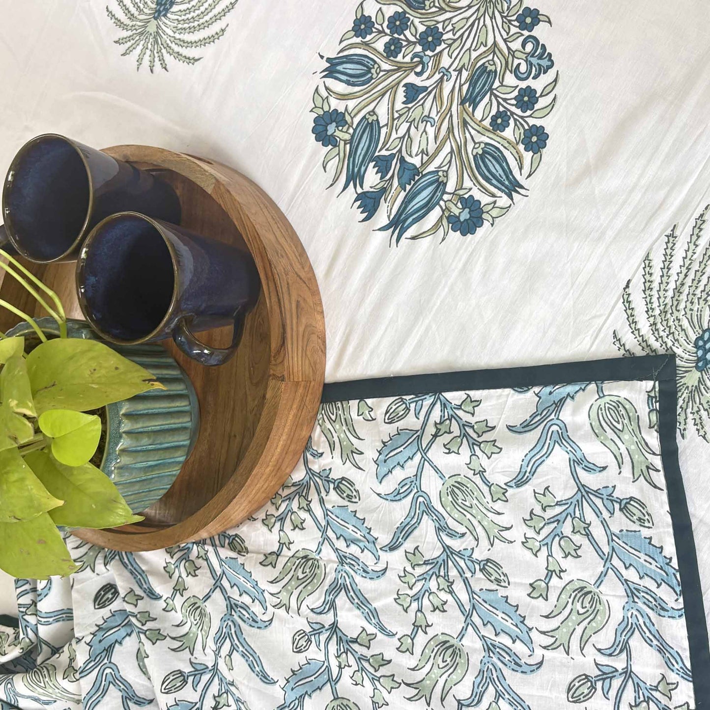 Double Bed Reversible Mul Dohar – Ananta Blue