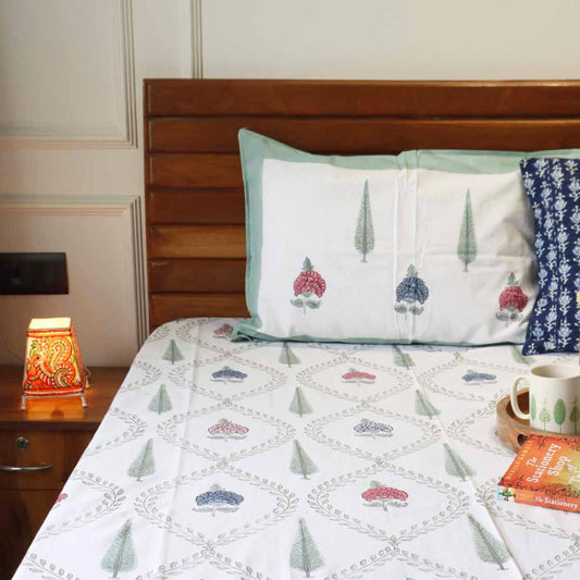 Miraya - Hand block Bedsheet (108x108 Inches)