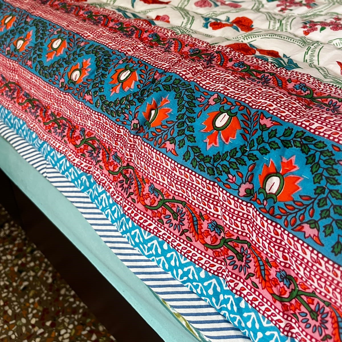 Ambarsariya Red- Double Bed Quilt
