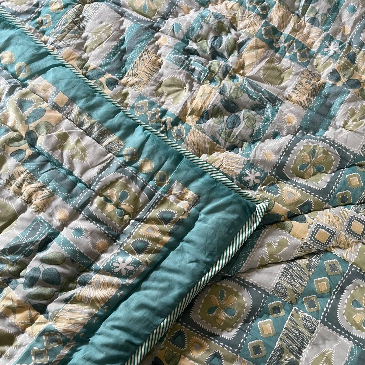 Abstract Blue - Double Bed Quilt