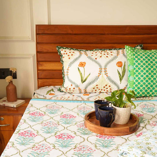 Hand Block Print Reversible Mul Dohar – Padmini