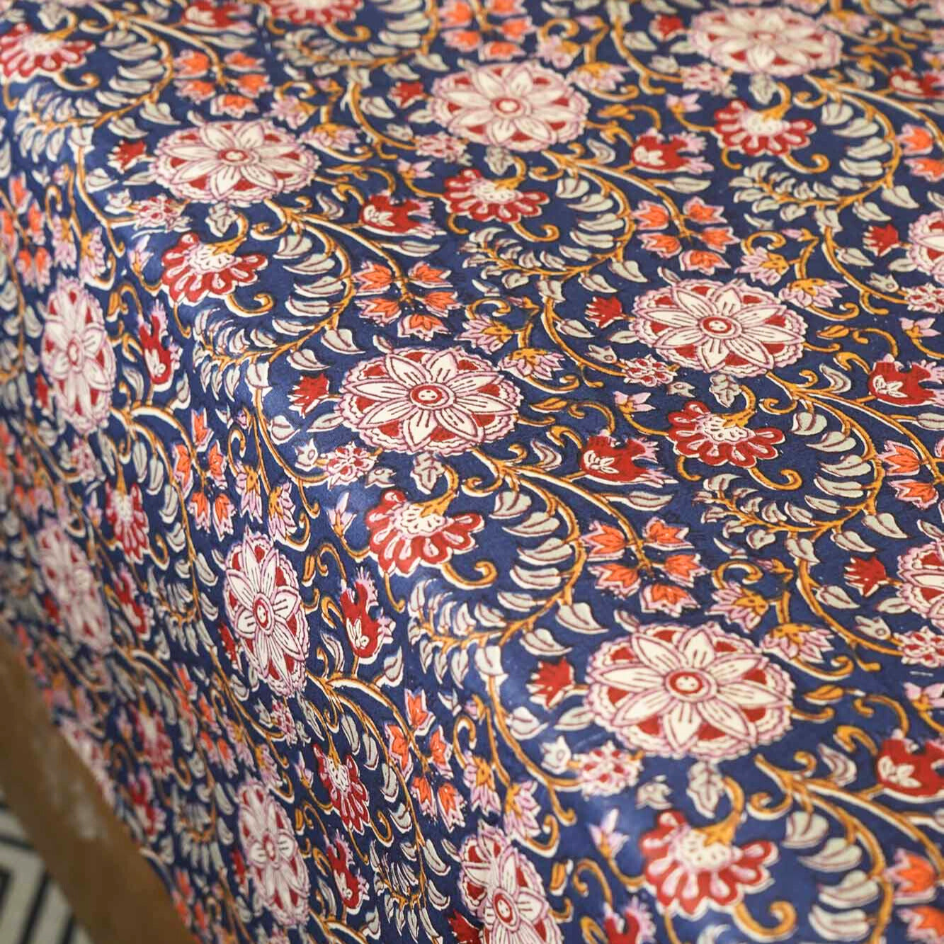 Kalamkari Chartlook - Flat I Fitted Bedsheet (108x108 Inches)