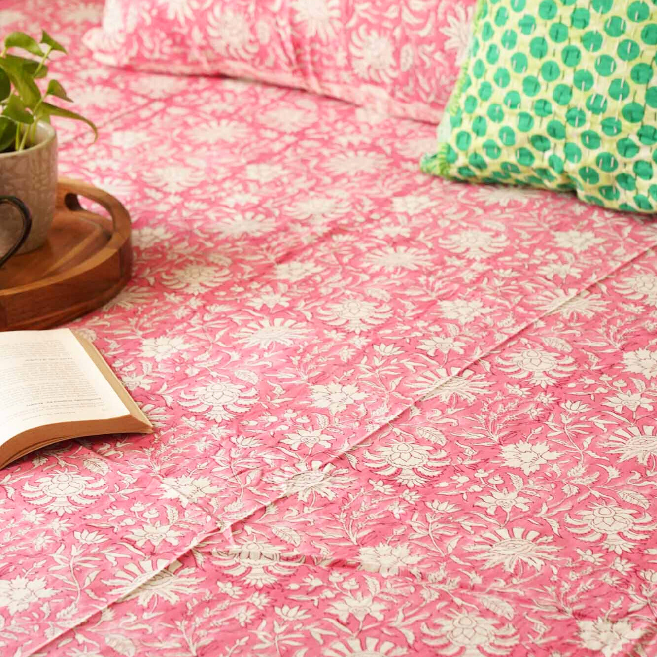 Gulabi - Handblock Bedsheet (108x108 Inches)