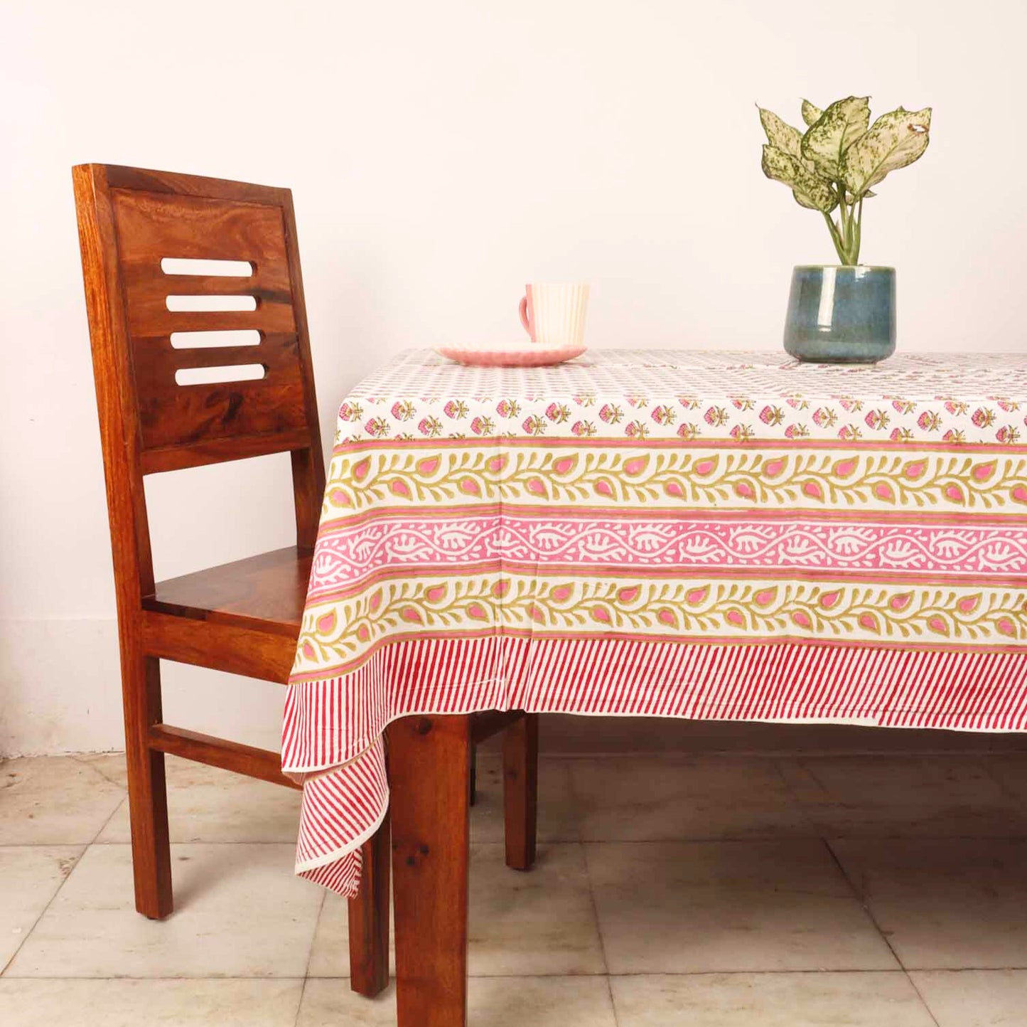 Komal  Hand Block Six seater Dining Table Cover