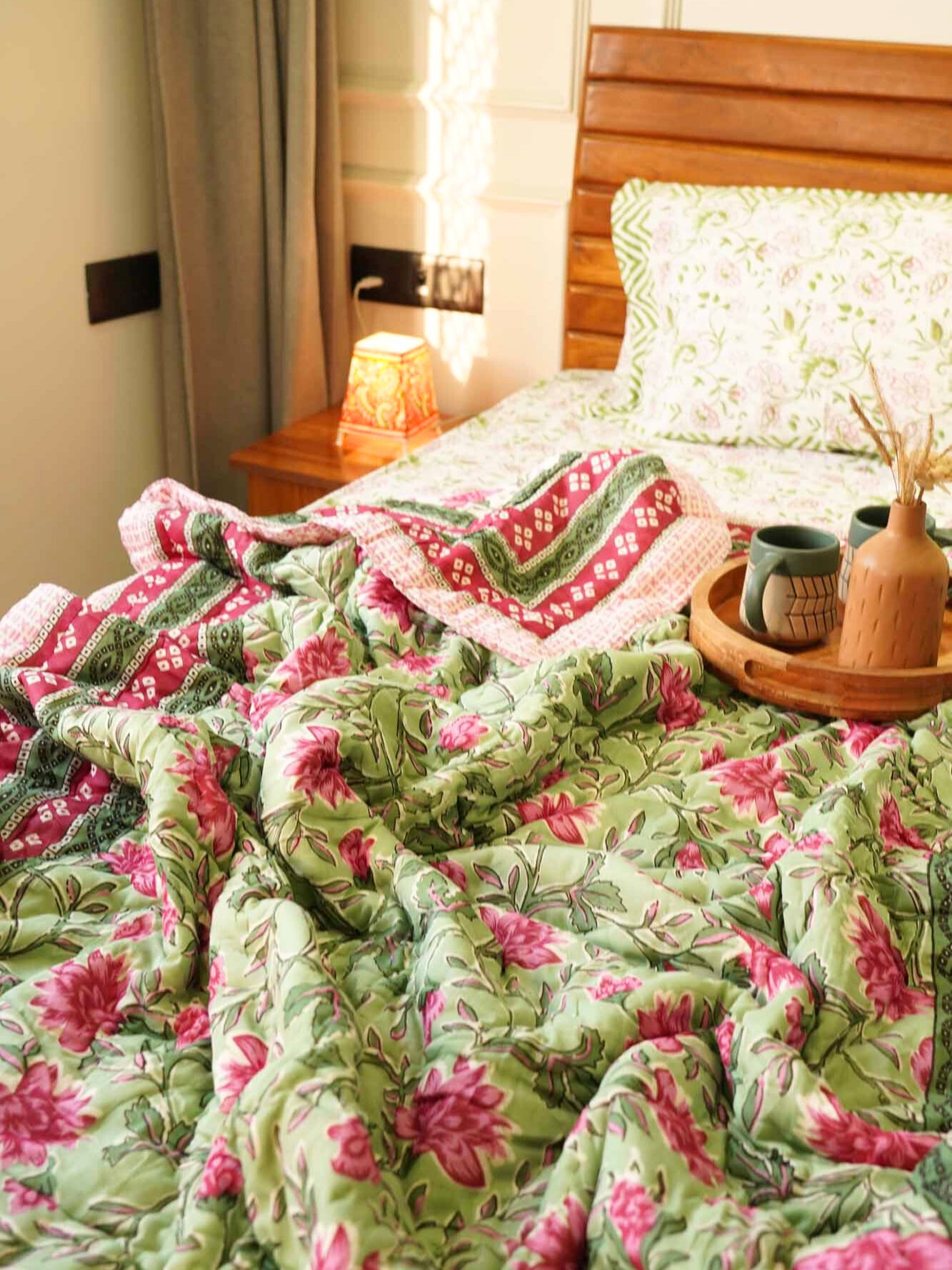 Baagh Green - Razai I Comforter