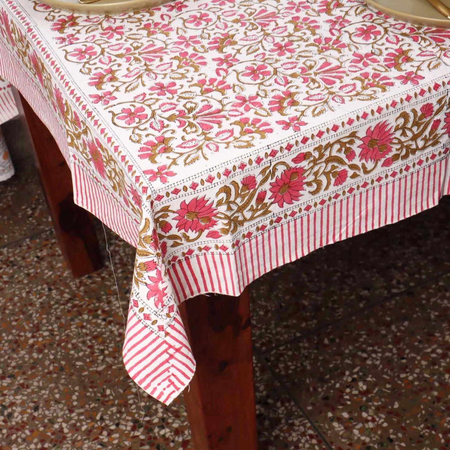 Komal - Hand Block Six seater Dining Table Cover