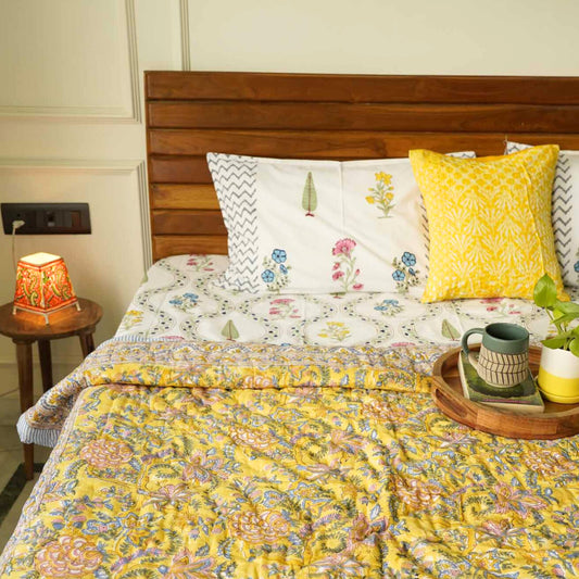 Peela - Handblock Razai I Comforter