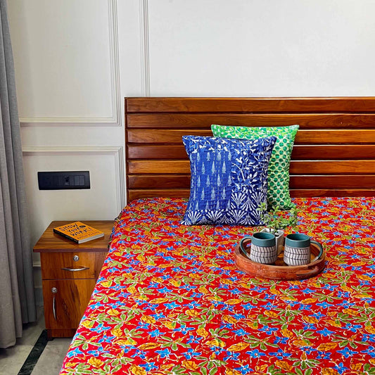 Laal - Kantha Stitch Bedcover