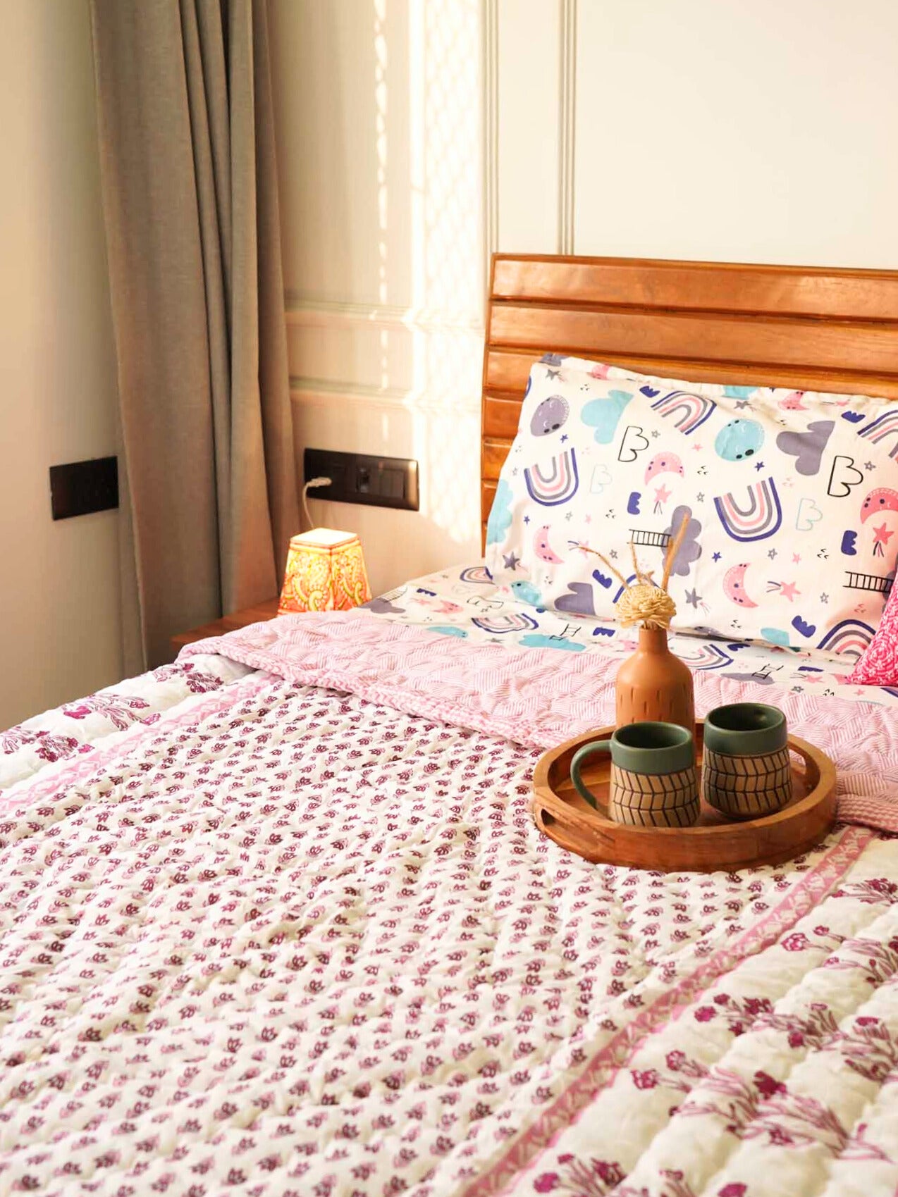 Orchid Pink - Single Bed/ Double Bed Razai/ Comforter