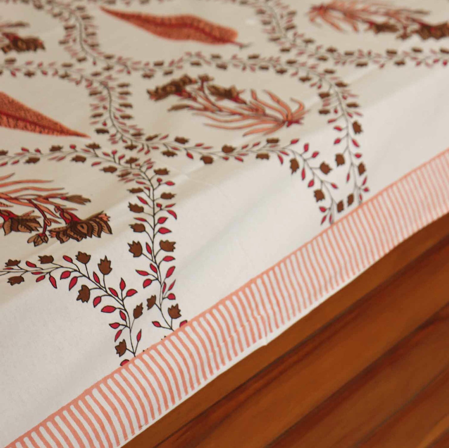 Khushamadeed Red - Single Bed Bedsheet (60x90 Inches)