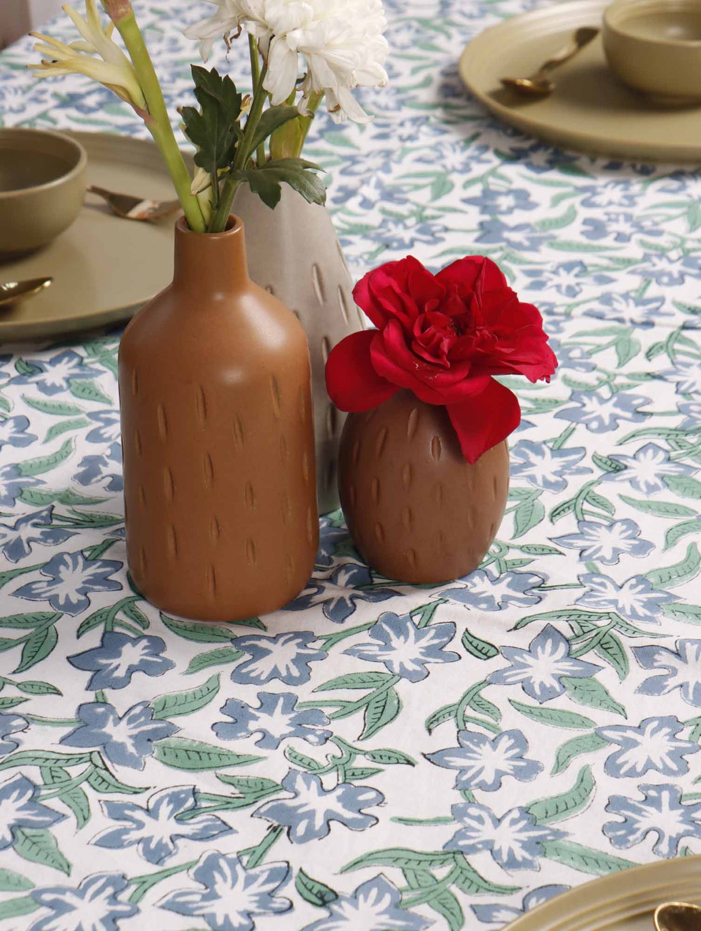 Sonal - Hand Block Six seater Dining Table Cover