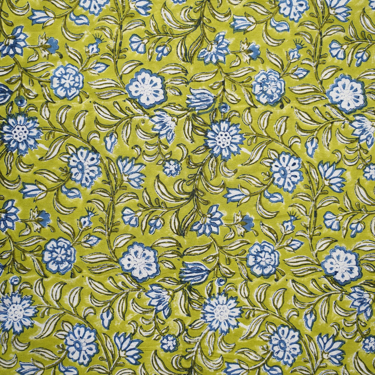 Phulwari Green - Handblock Bedsheet (100x108 Inches)