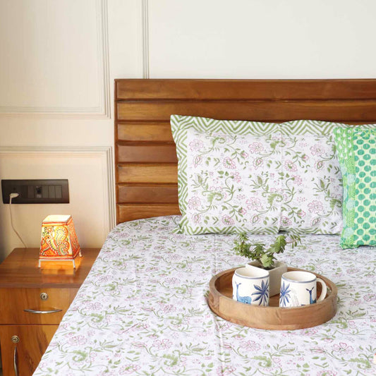 Shaant - Handblock Bedsheet (90x108 Inches)