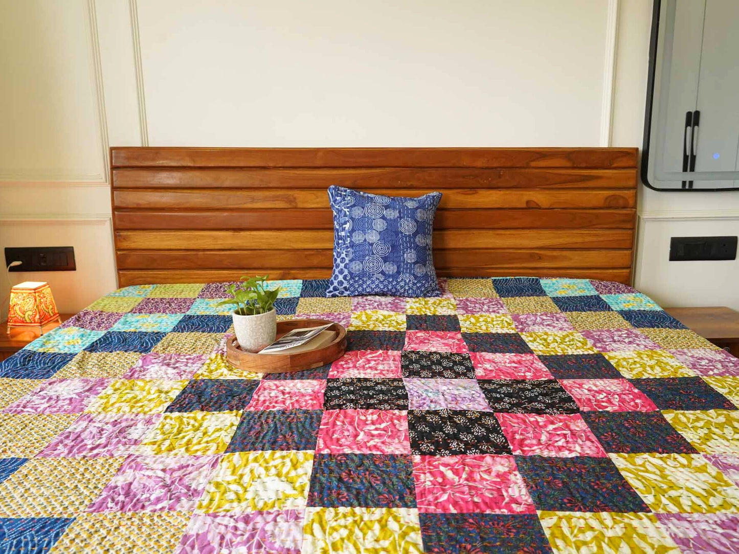 Rangeela -  Patchwork Kantha Stitch Bedcover