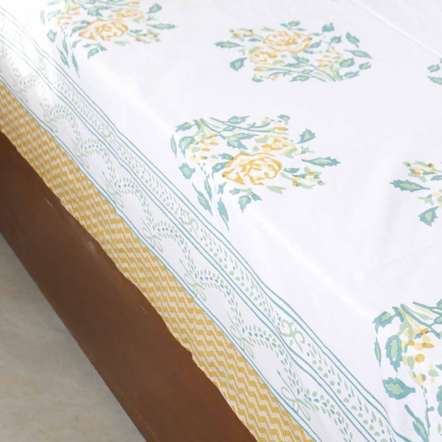 Yellow Rose - Flat I Fitted Bedsheet (100x108 Inches)