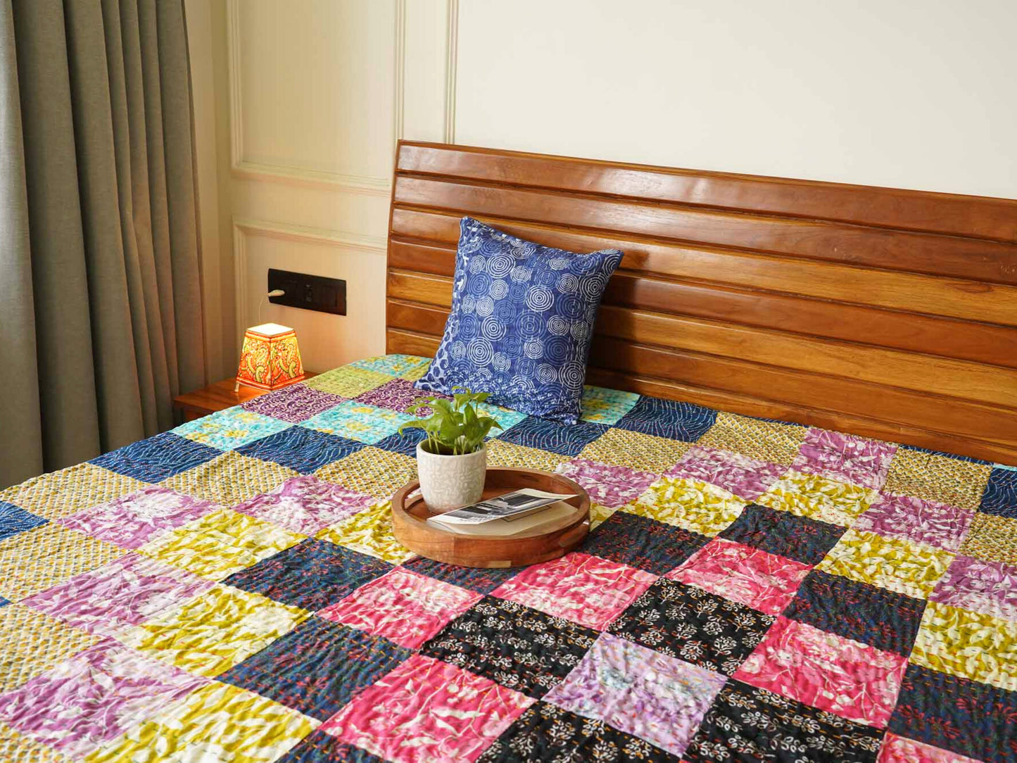 Rangeela -  Patchwork Kantha Stitch Bedcover