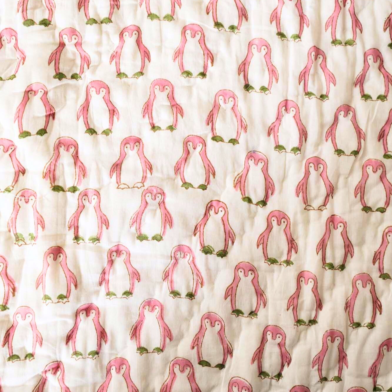 Pink Penguin -  Handblock Razai I Quilt