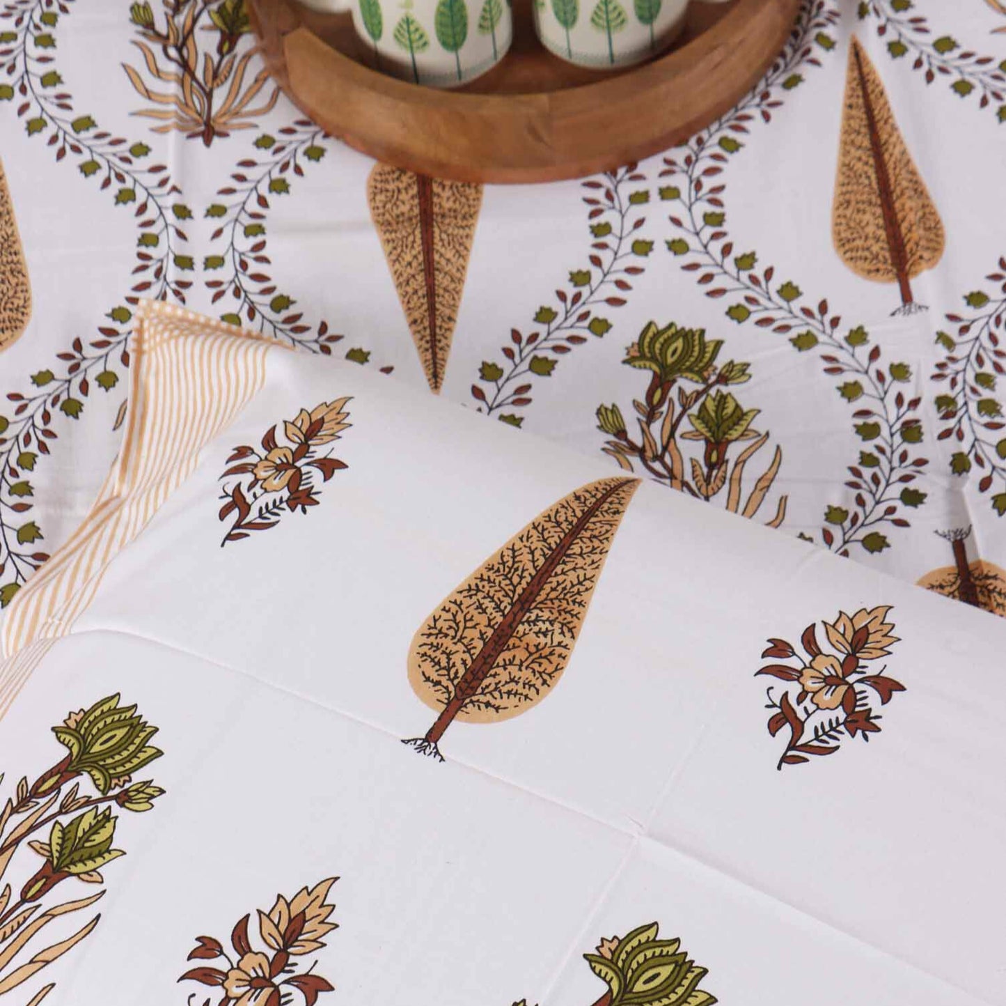 Khushamadeed Brown - Single Bed Bedsheet (60x90 Inches)