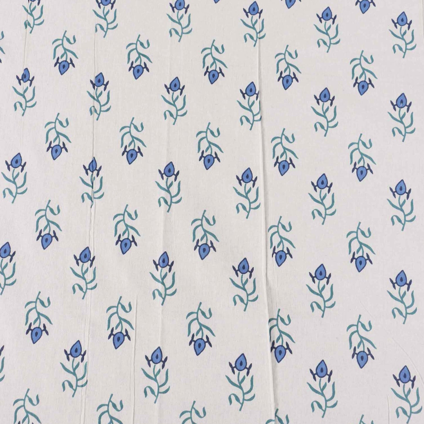 Sadabahaar Blue - Flat I Fitted Bedsheet (108x108 Inches)