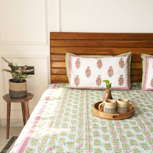 Anarkali - Green - Flat I Fitted Bedsheet (90x108 Inches)