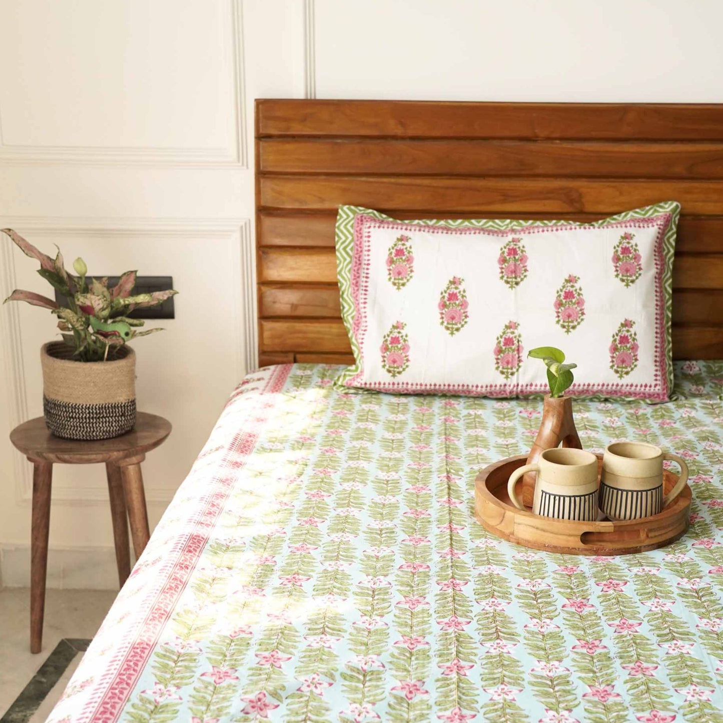Anarkali - Green - Single bed Bedsheet (60x90 Inches)