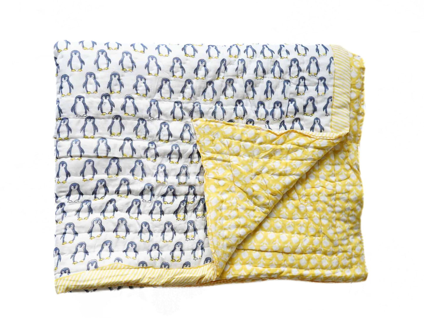 Blue Penguin - Handblock Razai I Quilt