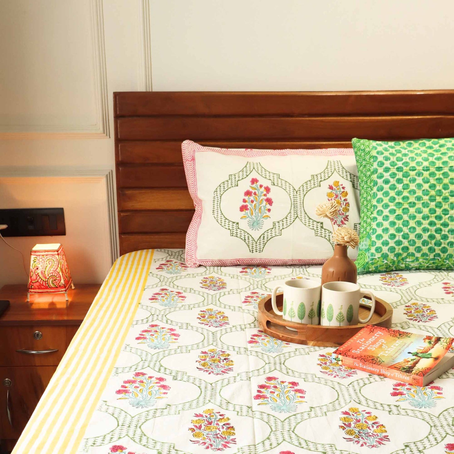 Sanwariya - Hand Block Printed Bedsheet (100 x108)