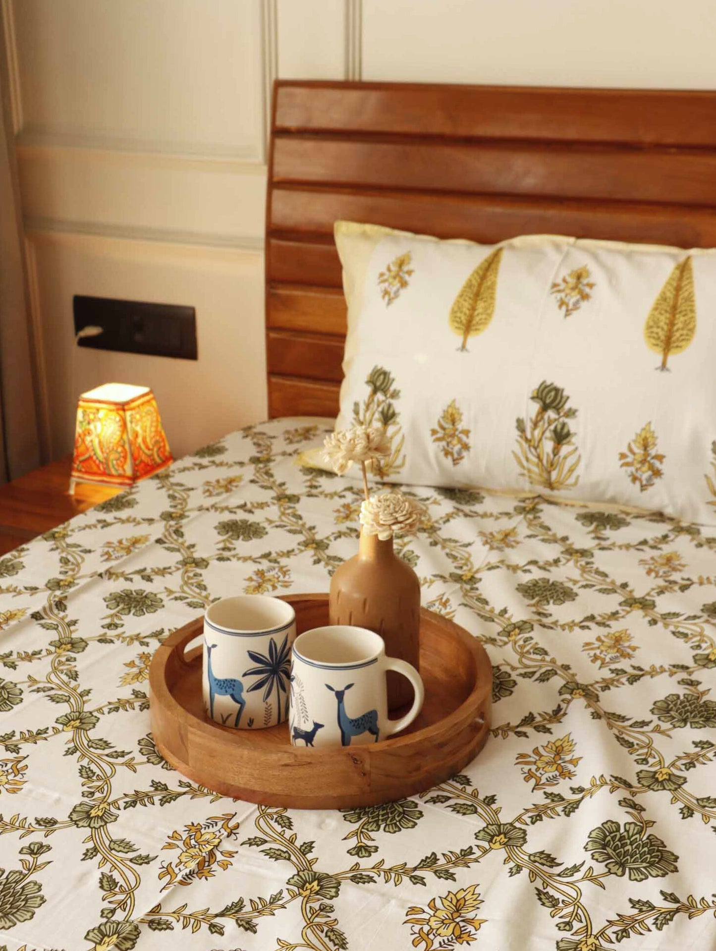 Khushamadeed Yellow - Single Bed Bedsheet (60x90 Inches)