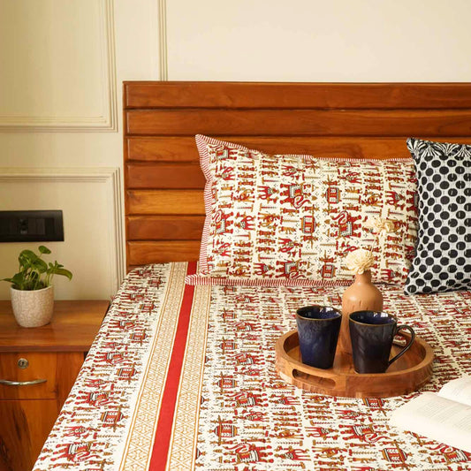 Jaipur OG - Red – Flat I Fitted Bedsheet (90x108 Inches)
