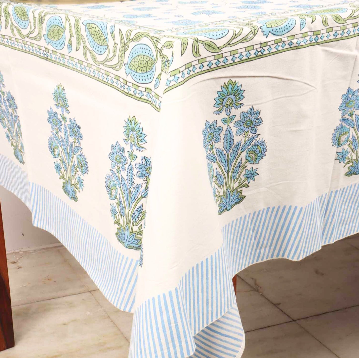 Roshni  Hand Block Six seater Dining Table Cover