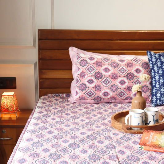 Mughal Painting - Handblock Bedsheet (100x108 Inches)