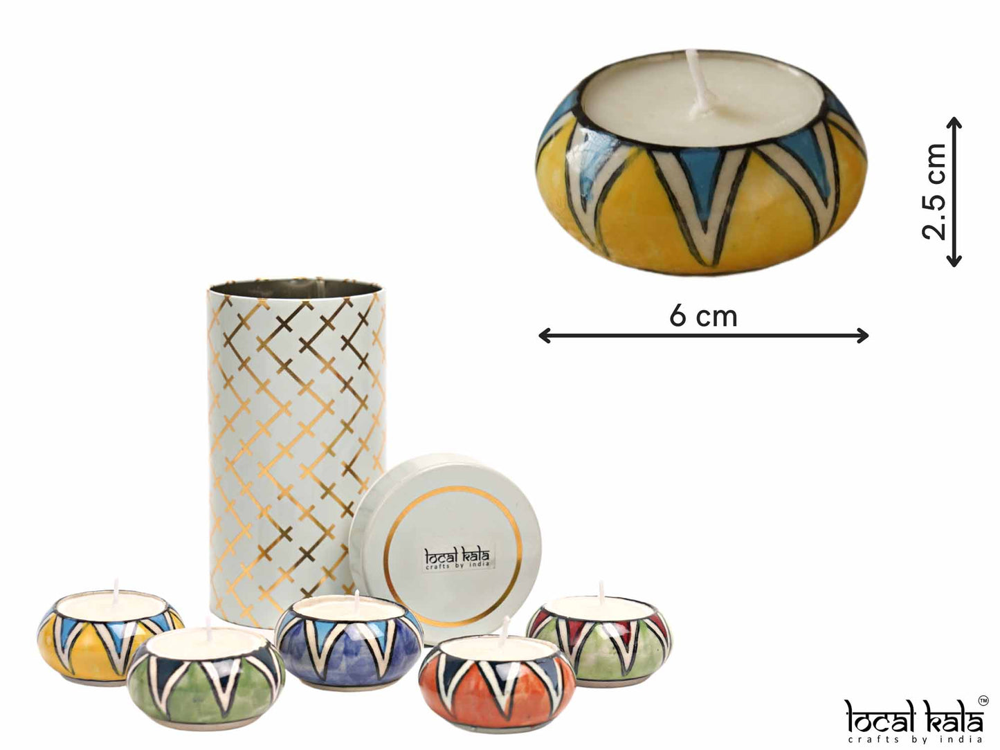 Scented Tea Lights Gift Hamper - Set of 5 with an Air tight jar