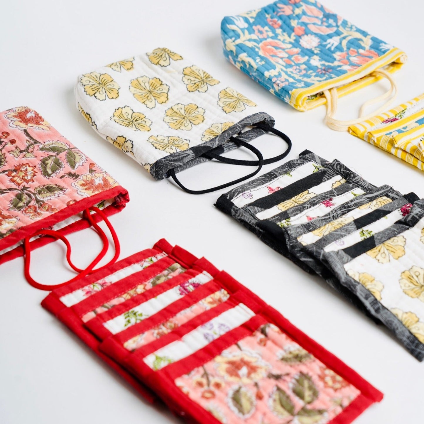 Zero Waste Fabric Coasters - Set of 6 with Pouch