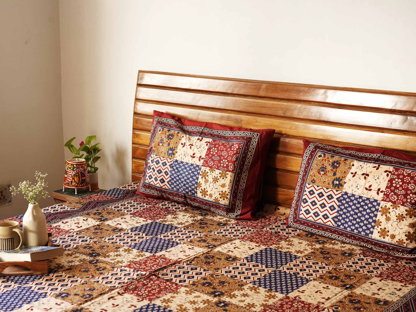 Kalamkari – Patchwork - Flat/Fitted Bedsheet (90x108 Inches)