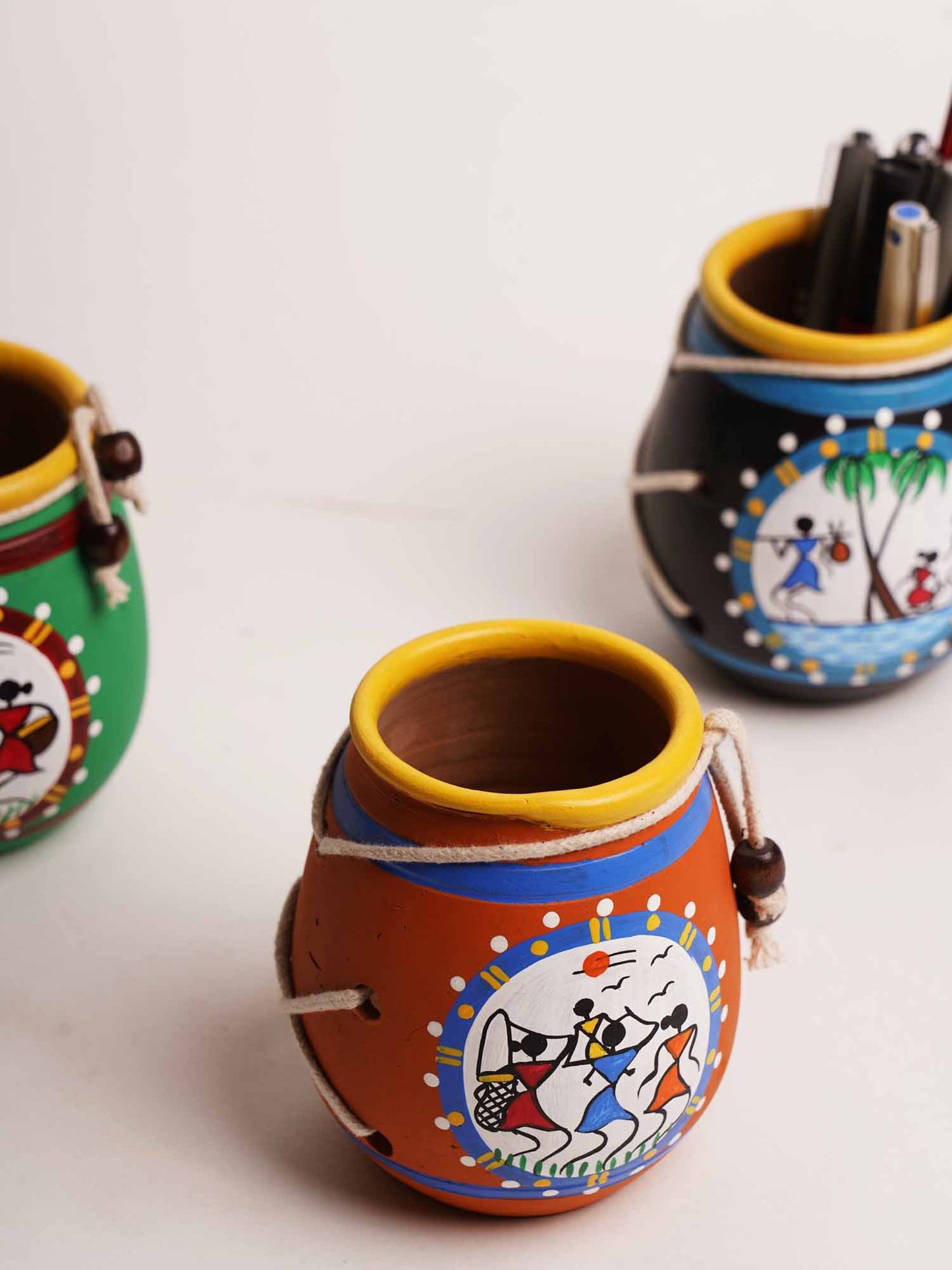 Terracotta Pen stand - Hand painted