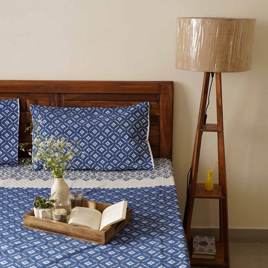 Bageecha - Blue - Flat I Fitted Bedsheet (108x108 Inches)