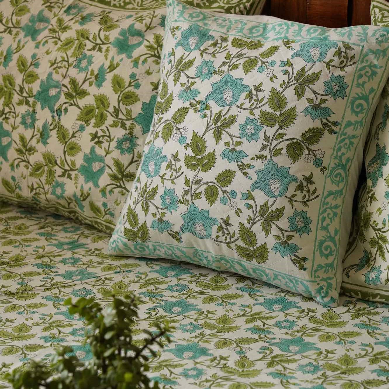 Jashn - E - Bahaaraa - Hand-block Bedsheet (100x108 Inches)