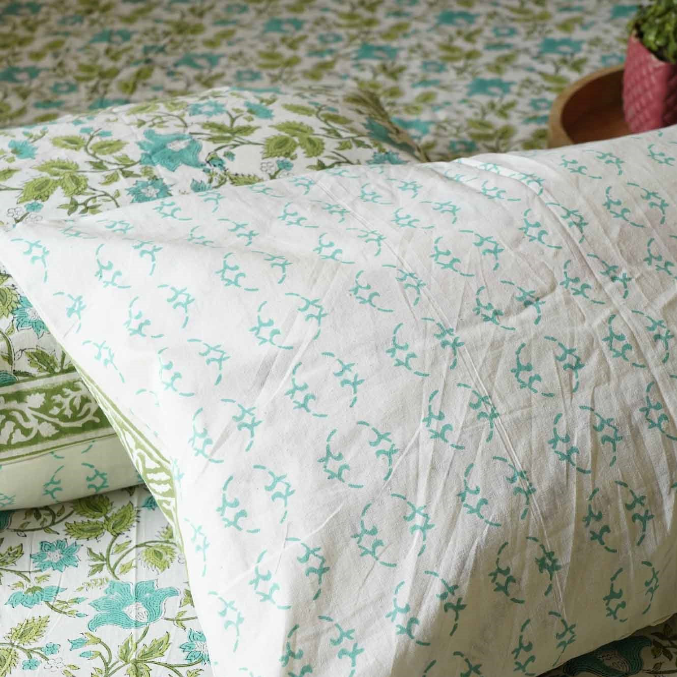 Jashn - E - Bahaaraa - Hand-block Bedsheet (100x108 Inches)