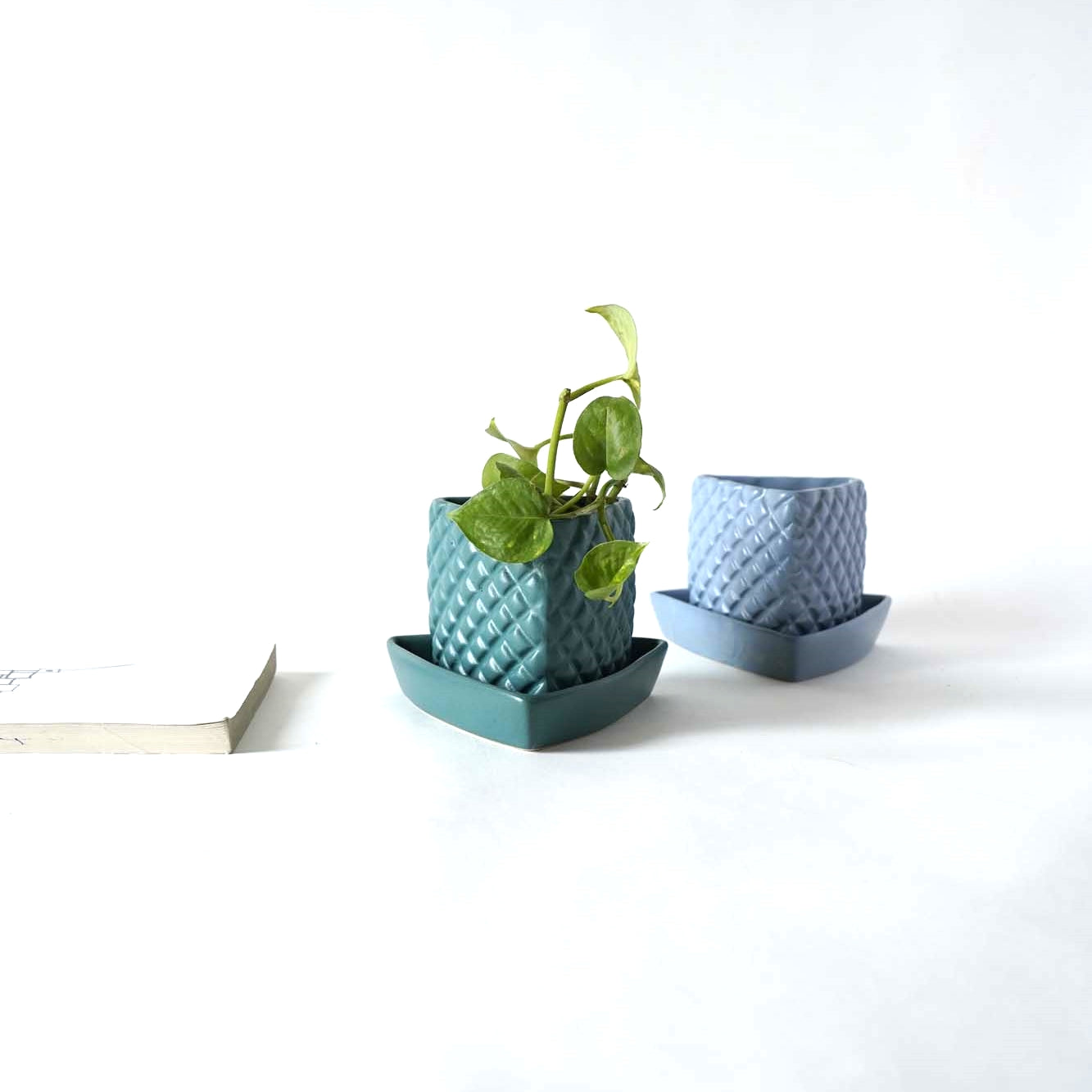 Triangle Planter - Matte Sapphire