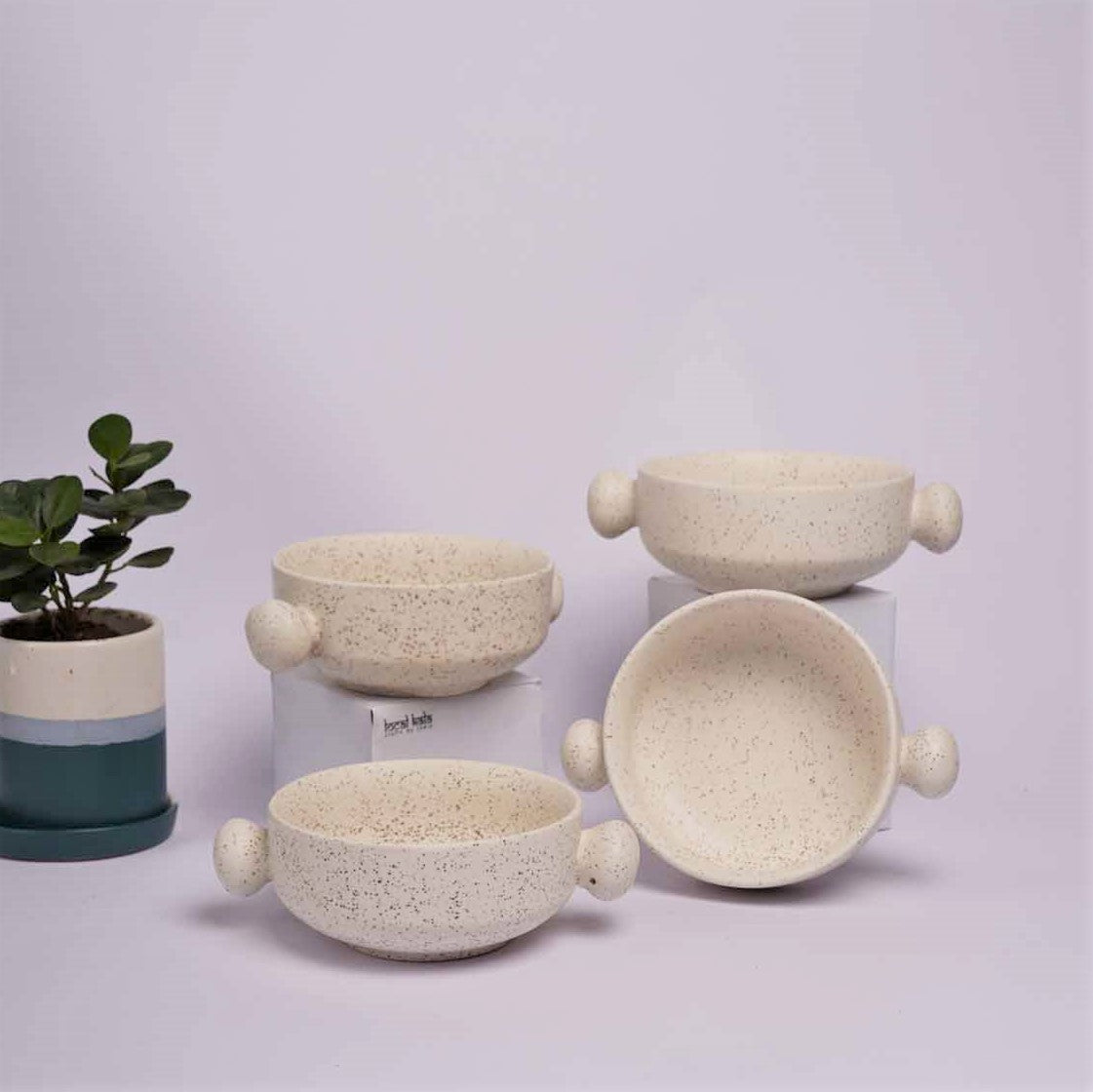 Ivory Handle Bowls - Matte Finished