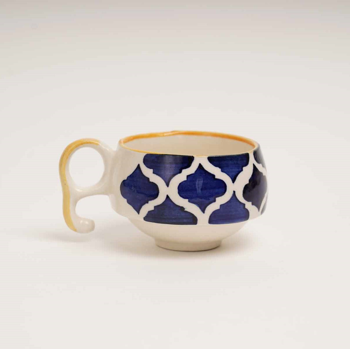 Moroccan Aladdin's Tea Set - Set of 6 Tea Cups & 6 Saucers