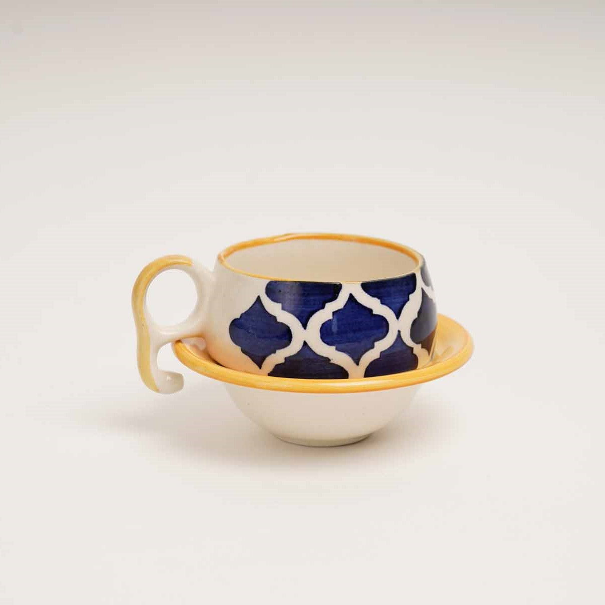 Moroccan Aladdin's Tea Set - Set of 6 Tea Cups & 6 Saucers